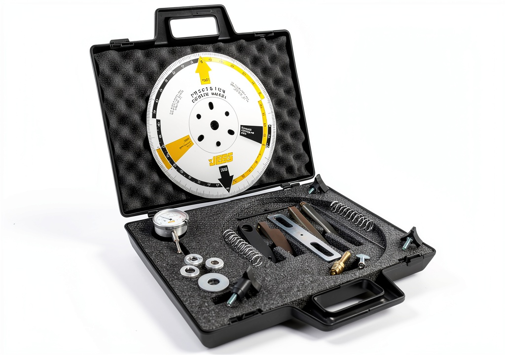JEGS Camshaft Degree Wheel on a workbench