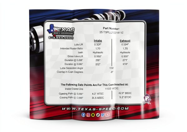 TSP Stage 2 Low Lift Truck Cam Dynosty Camshaft-2