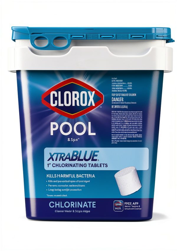 Clorox® Pool&Spa™ XtraBlue 1” Swimming Pool Chlorinating Tablets, Kills Bacteria & Stops Algae, Perfect for Small Pools (5 LB)-0