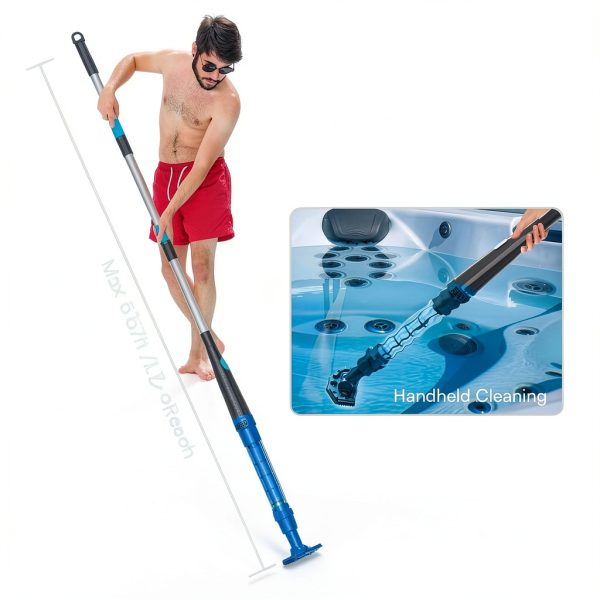 Handheld Spa Hot Tub Vacuum PoolMr Cordless 90min Dual Brush Black-5